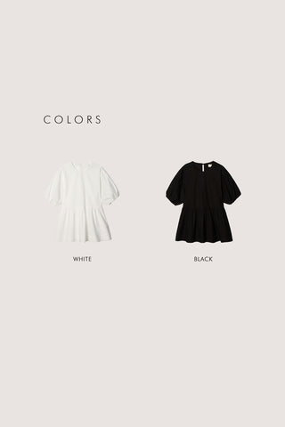 RIBBONED BACK SLIT BLOUSE WHITE