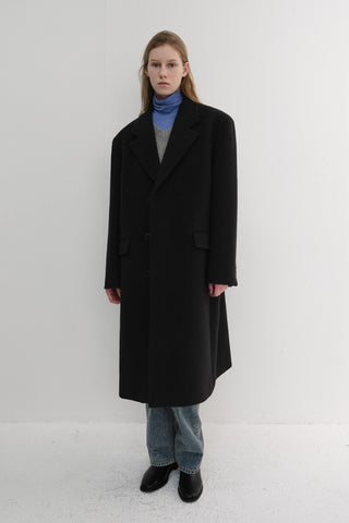 UNISEX BOXY TAILORED COAT BLACK