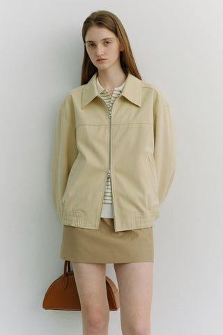 UNISEX ALTER-SUEDE COLLARED BLOUSON CREAM