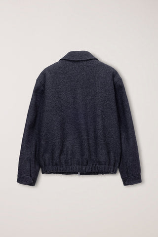 UNISEX COLLARED WOOL BLOUSON CHARCOAL GREY
