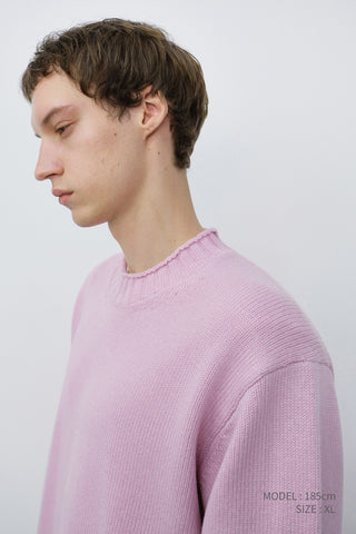 UNISEX CHUNKY ROLL NECK SWEATER SOFT PINK
