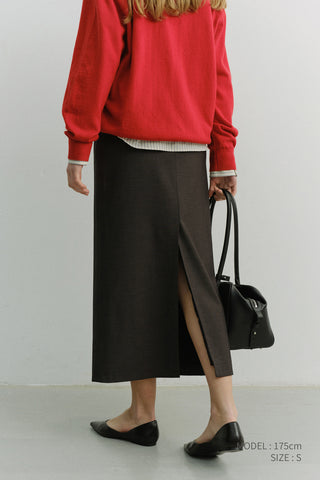 H-LINE STRIPED MAXI SKIRT GREY STRIPE