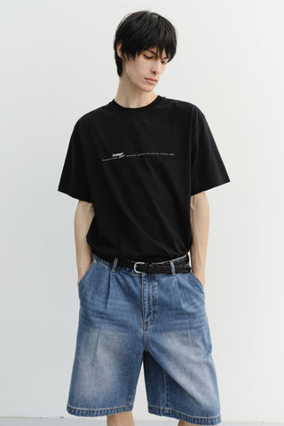 UNISEX MINIMAL LETTERING T-SHIRT BLACK