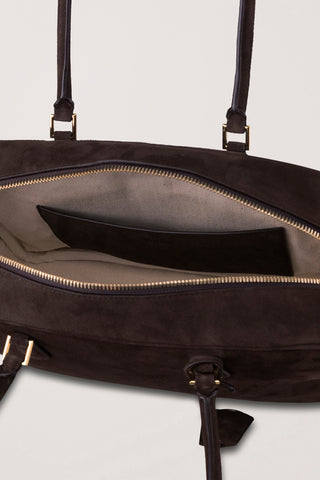 CLASSIC 28 SUEDE BAG DEEP BROWN