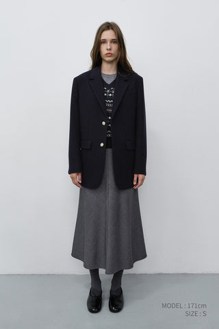 FLUID LONG SKIRT MELANGE GREY