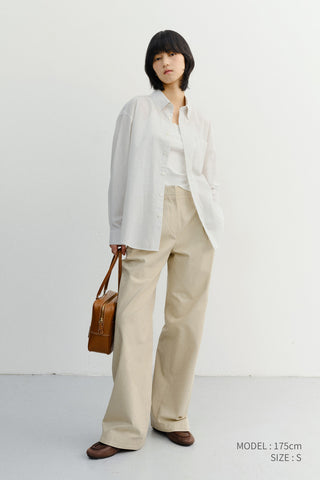 UNISEX CLASSIC STRIPED BD OVERSHIRT CREAM