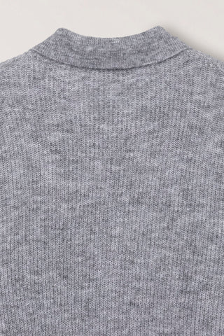 UNISEX HAIRY COLLARED SWEATER MELANGE GREY