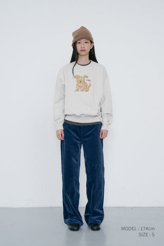 UNISEX PUPPY SWEATSHIRT OATMEAL MELANGE