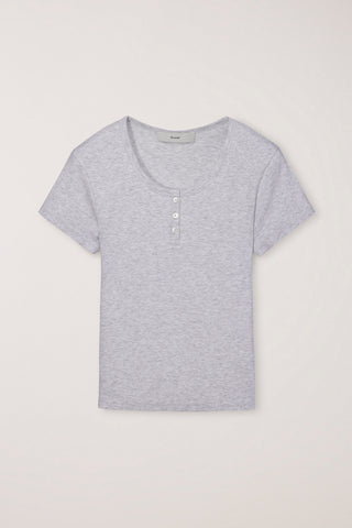 CLASSIC SCOOP NECK TOP LIGHT MELANGE GREY