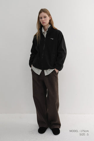 UNISEX JERSEY WIDE PANTS DARK BROWN