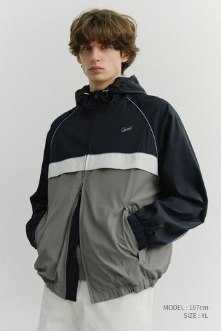 UNISEX BLOCKED WINDBREAKER NAVY