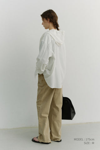 UNISEX CLASSIC HOODED SHIRT WHITE CHECK