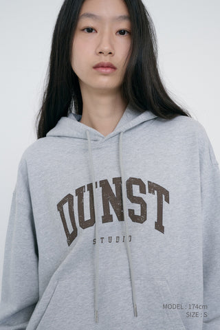 UNISEX ARCH LOGO HOODIE MID MELANGE GREY