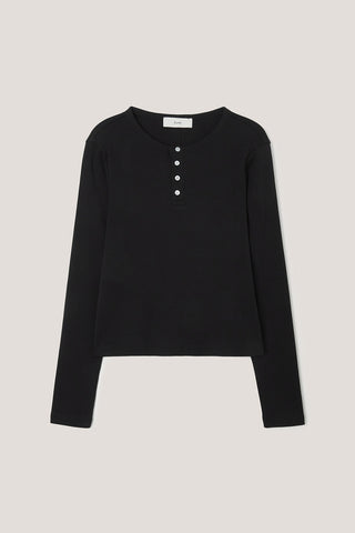 UNISEX HENLEY-NECK T-SHIRT BLACK