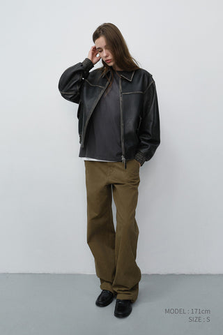 STRAIGHT CHINO SLACKS BEIGE