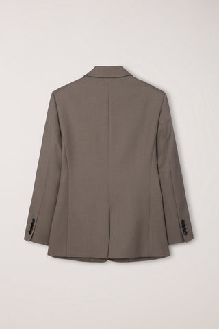 ESSENTIAL 2 BUTTON WOOL BLAZER MOCHA BROWN