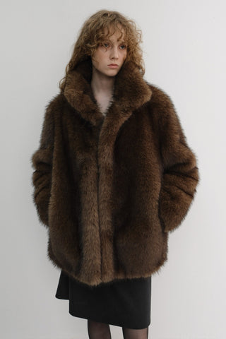HALF FUR JACKET BROWN