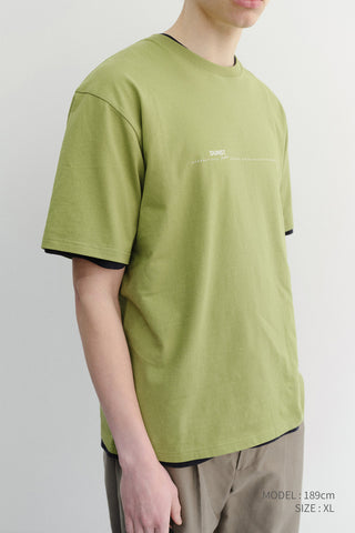 UNISEX MINIMAL LETTERING T-SHIRT OLIVE GREEN