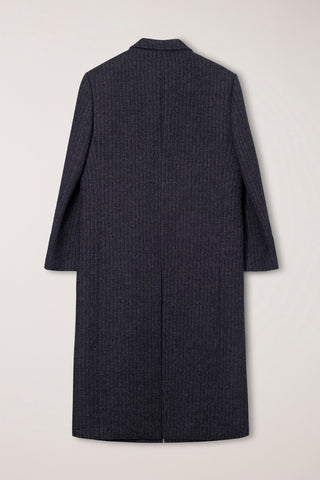 UNISEX 2-WAY 3 BUTTON COAT GREY STRIPE