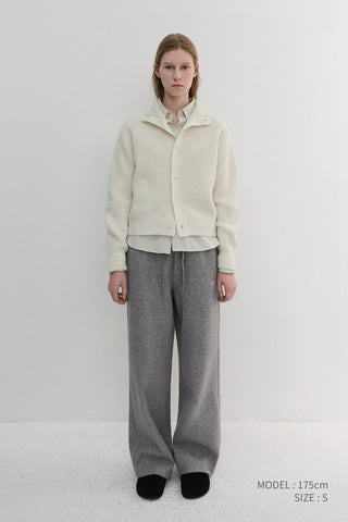 UNISEX JERSEY WIDE PANTS MELANGE GREY