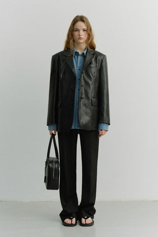 STRAIGHT SLACKS BLACK
