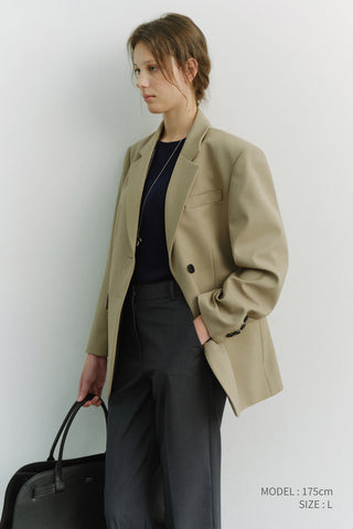 ESSENTIAL 2 BUTTON WOOL BLAZER SAND BEIGE