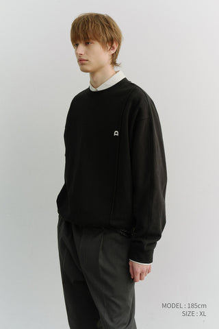 UNISEX DUNST LOGO CREASE SWEATSHIRT BLACK