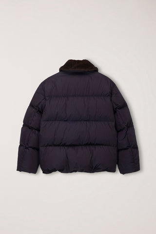 UNISEX COLLARED GOOSE DOWN JACKET DEEP BROWN