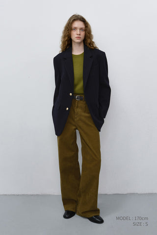 90S WIDE CORDUROY JEANS OLIVE GREEN