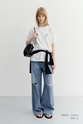 UNISEX HEART D LOGO T-SHIRT OFF WHITE