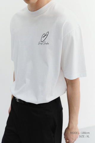 UNISEX HEART D LOGO T-SHIRT OFF WHITE