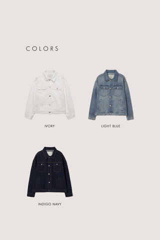 UNISEX DENIM TRUCKER JACKET INDIGO NAVY
