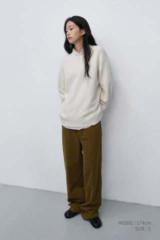 90S WIDE CORDUROY JEANS OLIVE GREEN