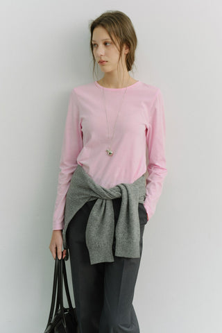 ESSENTIAL CREW-NECK T-SHIRT PINK