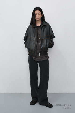 WIDE JEANS WASHED BLACK