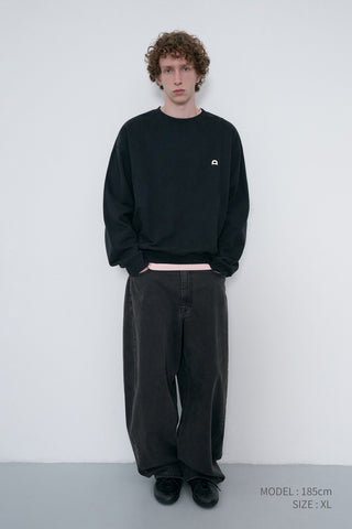 UNISEX DUNST LOGO CREASE SWEATSHIRT BLACK