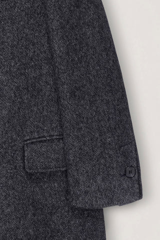 UNISEX LOOSE DOUBLE-BREASTED COAT CHARCOAL MELANGE