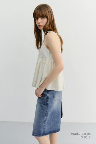 FLARED BUSTIER BLOUSE IVORY
