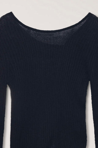 2-WAY SHIRRING KNIT TOP BLACK