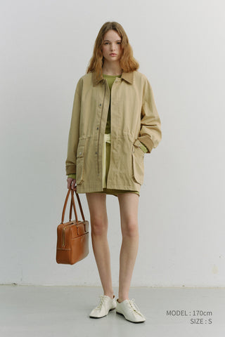 UNISEX COTTON CHORE JACKET BEIGE