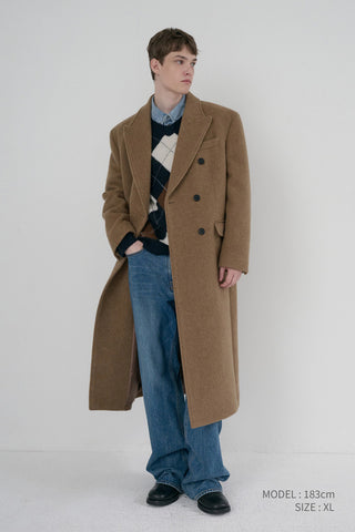 UNISEX TAILORED DOUBLE-BREASTED COAT CAMEL