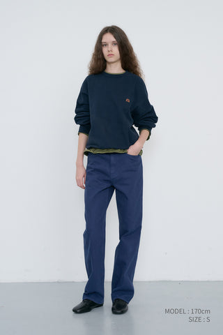 UNISEX DUNST LOGO CREASE SWEATSHIRT FRENCH NAVY