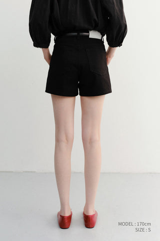MINI DENIM SHORTS BLACK