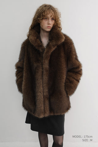 HALF FUR JACKET BROWN