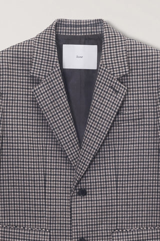 UNISEX CLASSIC 2 BUTTON WOOL BLAZER BEIGE CHECK