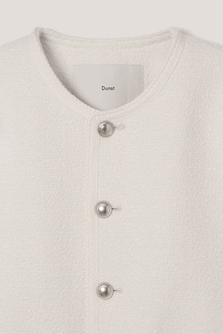 UNISEX CLASSIC BOUCLE TWEED JACKET CREAM