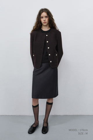 CLASSIC TWEED JACKET BROWN