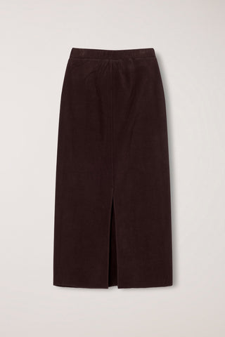 FLEECE MAXI SKIRT CHOCO BROWN