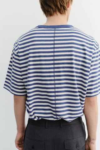 UNISEX STRIPED T-SHIRT BLUE IVORY