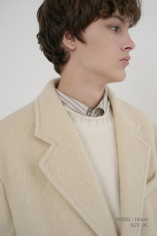 UNISEX ALPACA BLAZER COAT BUTTER BEIGE